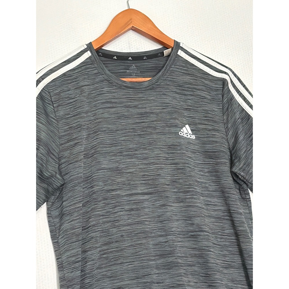 Adidas Mens Primegreen Aeroready Space Dye Training T-Shirt Gray Medium - Picture 3 of 10